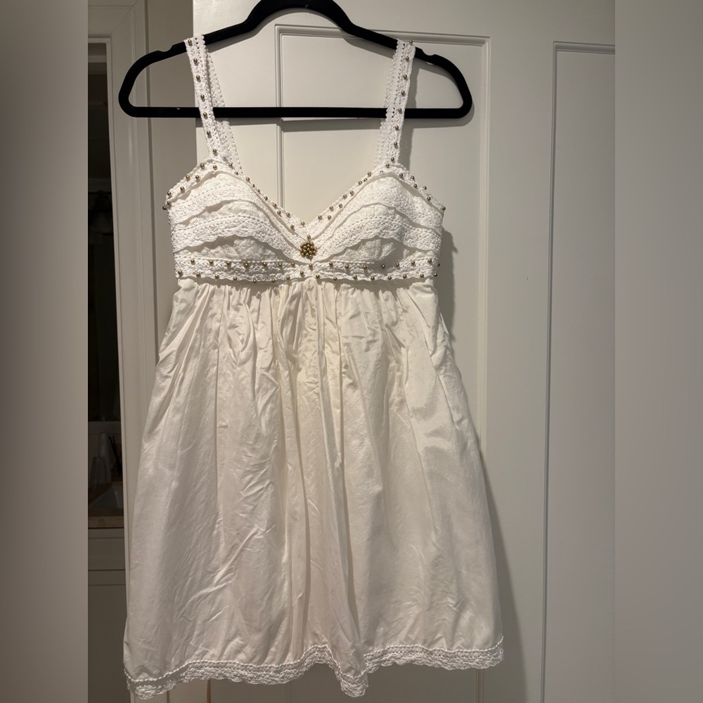 bebe White Lace Mini Dress